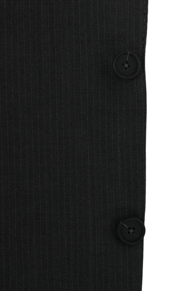 Z Zegna Mens Dark Gray Striped Wool Suit Jacket Size 50