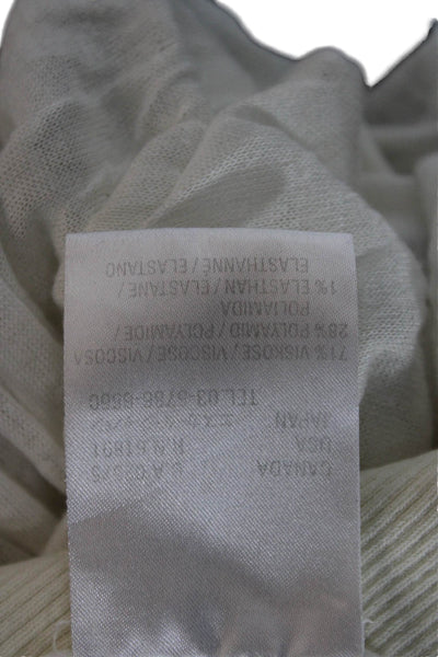 Escada Sport Women Tunic V-Neck 100% Cashmere Long Sleeve White Size L