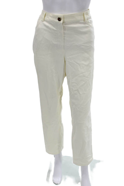 Escada Women White Cropped Ankle Dress Pants Size 42