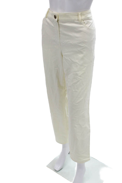 Escada Women White Cropped Ankle Dress Pants Size 42