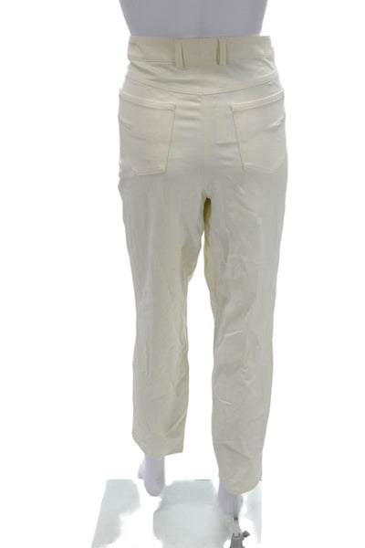 Escada Women White Cropped Ankle Dress Pants Size 42