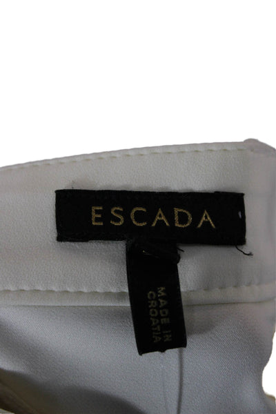 Escada Women White Cropped Ankle Dress Pants Size 42