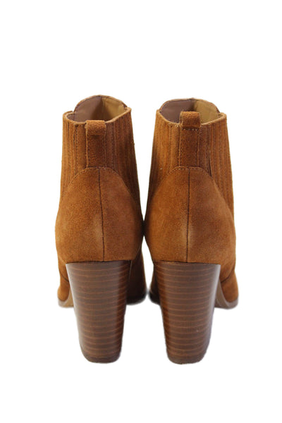 MARC FISHER LTD Womens Leather Pointed Toe Heeled Ankle Boots Brown Size 7