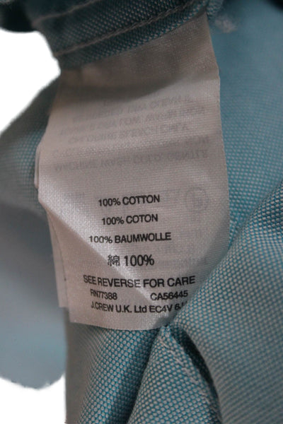 J Crew Mens Cotton Collar Long Sleeve Button Down Shirt Blue Size L