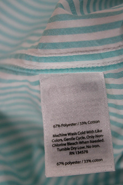 Vineyard Vines Mens Striped Collar Slim Fit Tucker Shirt Green Size M
