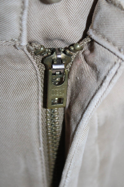 J Crew Mens Chino Pants Beige Cotton Button Closure Inseam 32 Size 31