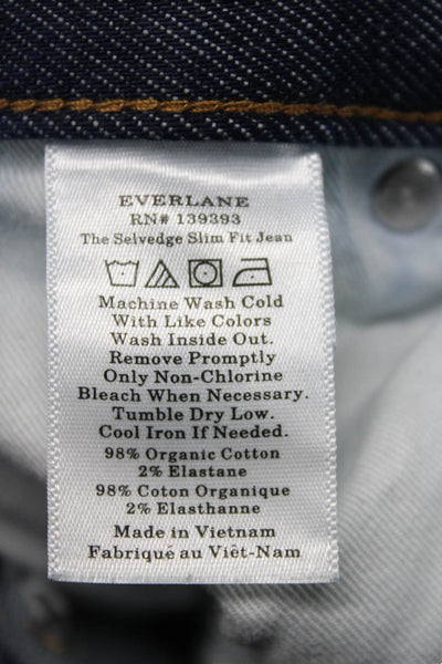 Everlane Mens Ankle Cropped Dark Blue Jeans Size 30