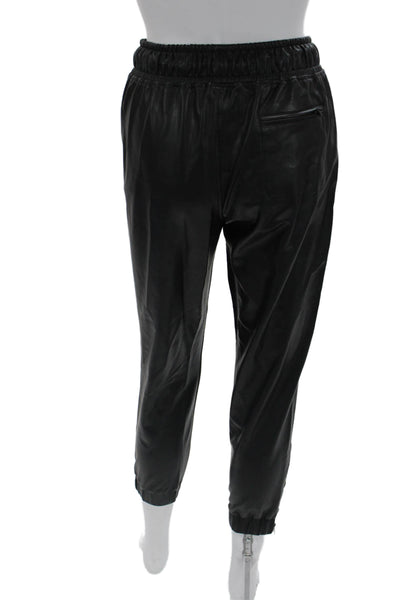 David Lerner Womens Cropped Jogger Pants Black Drawstring Size Extra Small