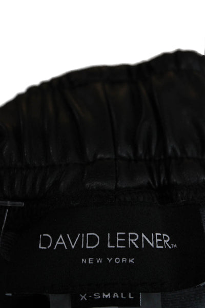David Lerner Womens Cropped Jogger Pants Black Drawstring Size Extra Small