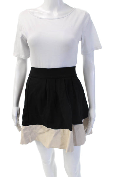 PJK Patterson J Kincaid Womens A-Line Pleated Mini Skirt Black Size M