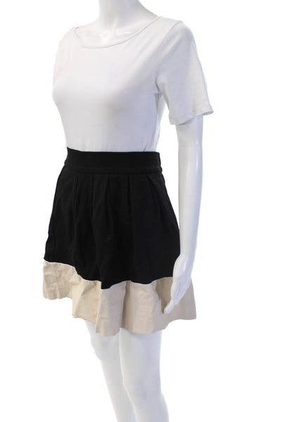 PJK Patterson J Kincaid Womens A-Line Pleated Mini Skirt Black Size M