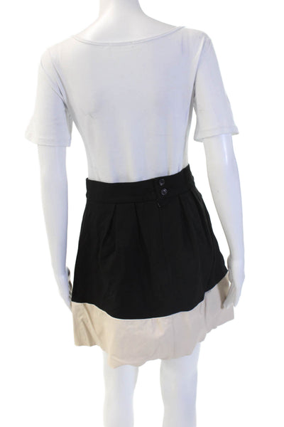 PJK Patterson J Kincaid Womens A-Line Pleated Mini Skirt Black Size M