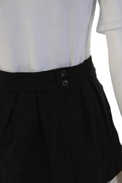 PJK Patterson J Kincaid Womens A-Line Pleated Mini Skirt Black Size M