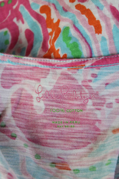 Lilly Pulitzer Women T-Shirt Dress Light Blue Paisley Mini Size XS