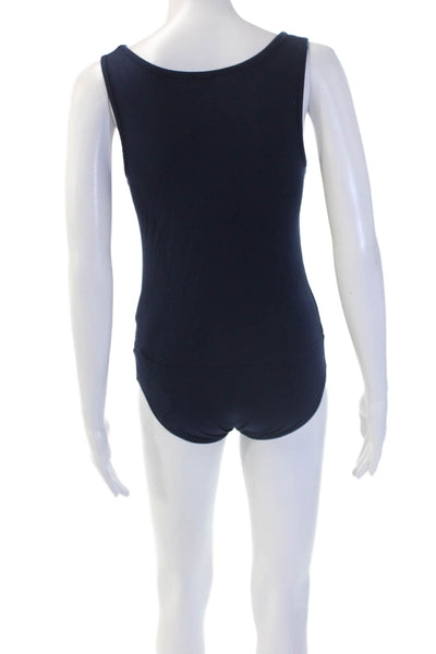 J Crew Women Sleeveless Square Neck Blue Bodysuit Size S