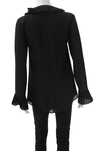 C/MEO Collective Women Tunic Blouse Black V-Neck Long Sleeve Polyester Size XS