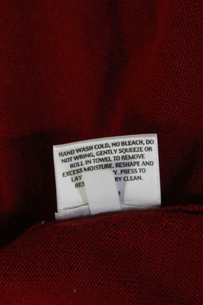Eileen Fisher Women Merino Wool Tunic Sweater Red Basic Size L