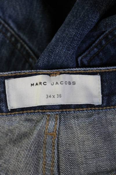 Marc Jacobs Mens Straight Jeans Dark Blue 100% Cotton Big Tall Size 34