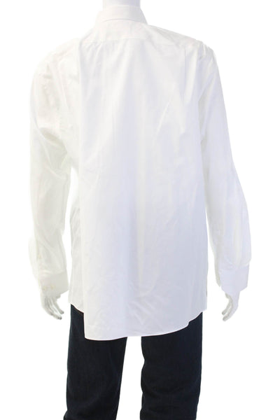 Hart Schaffner Marx Men Point Collar Dress Shirt White Long Sleeve Size XL