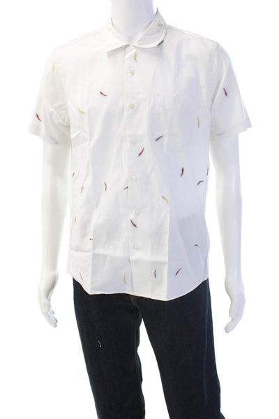 Proper Cloth Men's Short Sleeves Printed Button Down Shirt Size L
