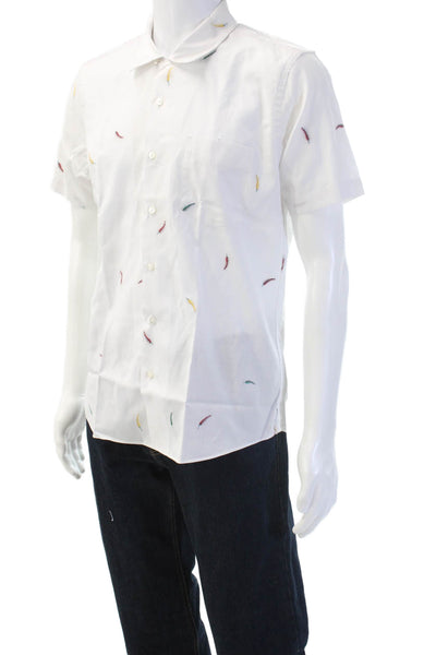 Proper Cloth Men's Short Sleeves Printed Button Down Shirt Size L