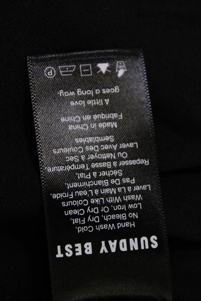 Sunday Best Women Jumpsuit Black Square Neck Sleeveless Rayon Size L