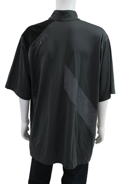 Nike Mens Short Sleeves 1/2 Zipper Shirt Grey Size Extra Extra Large