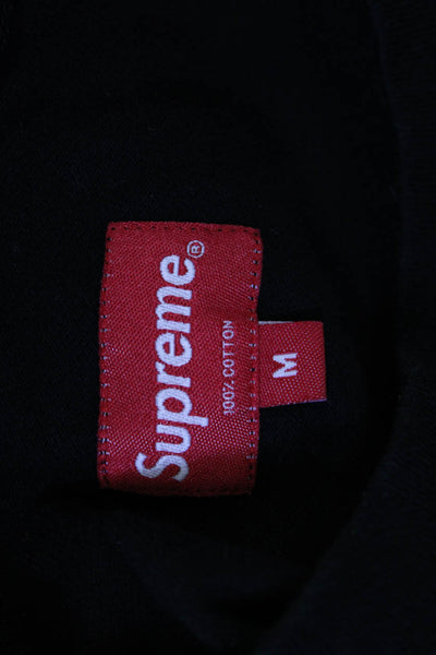 Supreme Mens Black Striped Long Sleeve Cotton T-Shirt Designer Size M