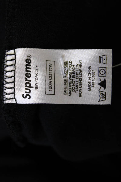 Supreme Mens Black Striped Long Sleeve Cotton T-Shirt Designer Size M
