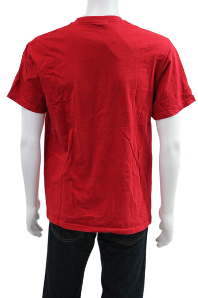 Supreme Mens Designer Red Graphic Cotton Crew Neck Short Sleeve T-Shirt Size M