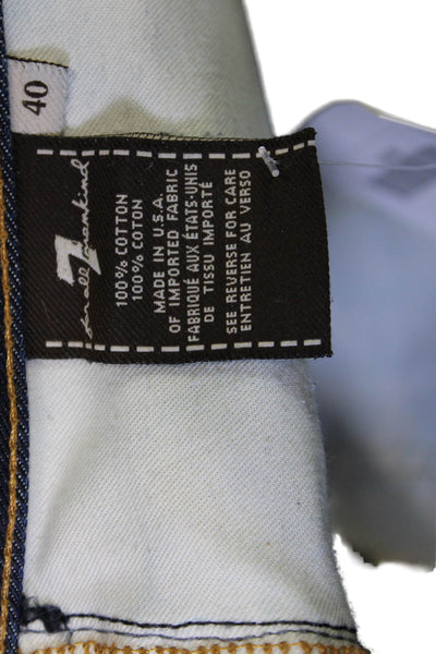 7 For All Mankind Men Wide-Leg Dark Blue Jeans Size 40