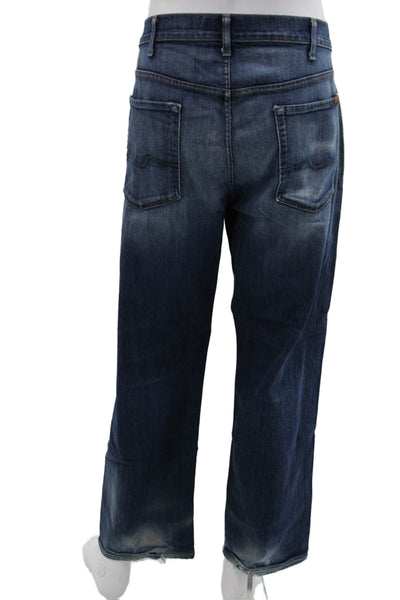7 For All Mankind Mens Straight Jeans Dark Blue Size 40