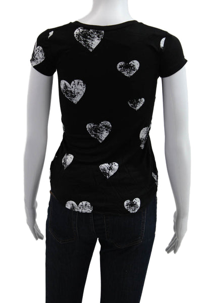 Flowers by Zoe Childrens Girls Heart Print Blouse Black White Size 6