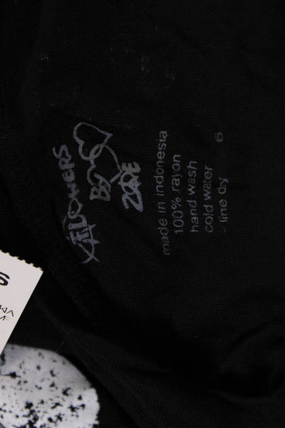 Flowers by Zoe Childrens Girls Heart Print Blouse Black White Size 6