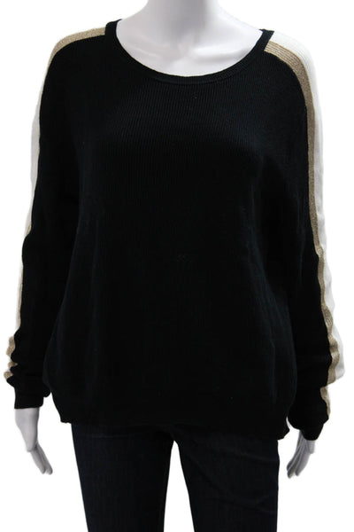 Generation Love Unisex Black Striped Cotton Pullover Long Sleeve Size M