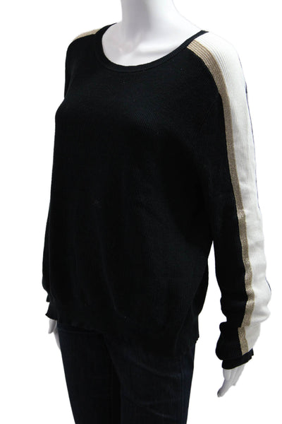 Generation Love Unisex Black Striped Cotton Pullover Long Sleeve Size M