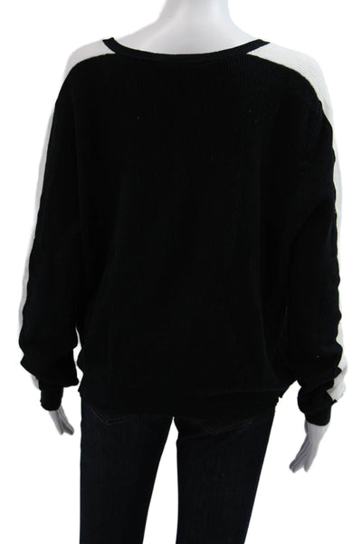 Generation Love Unisex Black Striped Cotton Pullover Long Sleeve Size M
