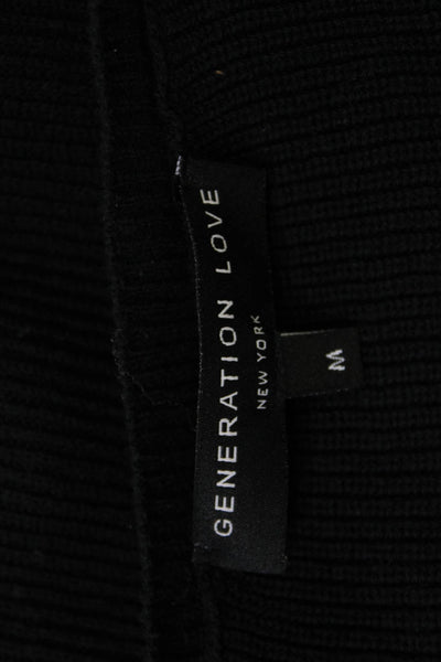 Generation Love Unisex Black Striped Cotton Pullover Long Sleeve Size M