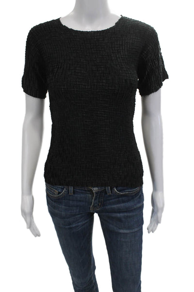 The Wonder-Tee Womens Black Basic T-Shirt Short Sleeve Round Neck Size L