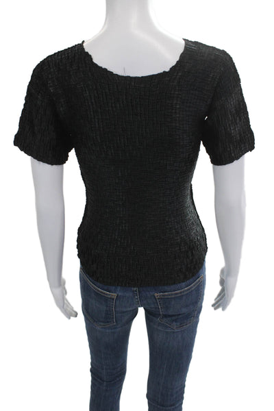 The Wonder-Tee Womens Black Basic T-Shirt Short Sleeve Round Neck Size L