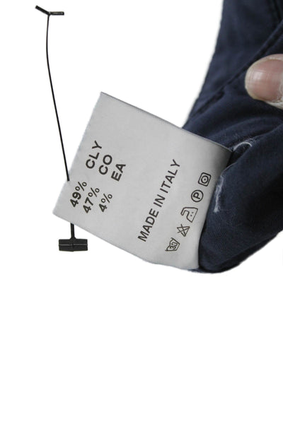 Leggiadro Womens Dark Blue Chino Pants Button 36 Inseam Size 6