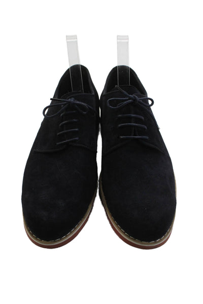 Galerie Des Tanneurs Mens Lace Up Round Toe Suede Oxfords Navy Size 42