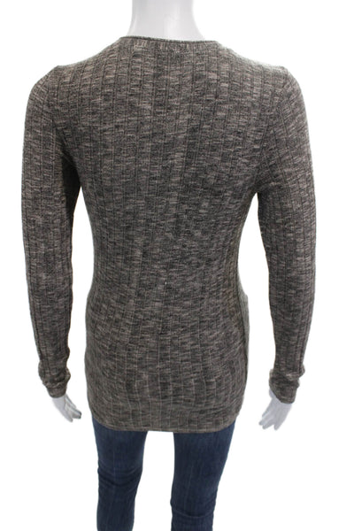 Michael Stars Unisex Gray Striped Crew Neck Pullover Long Sleeve Size One Size