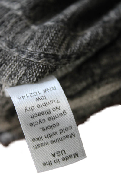 Michael Stars Unisex Gray Striped Crew Neck Pullover Long Sleeve Size One Size