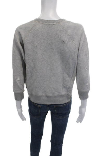 Philanthropy Womens Pullover Sweatshirt Gray 3/4 Sleeve Crew Neck Size S