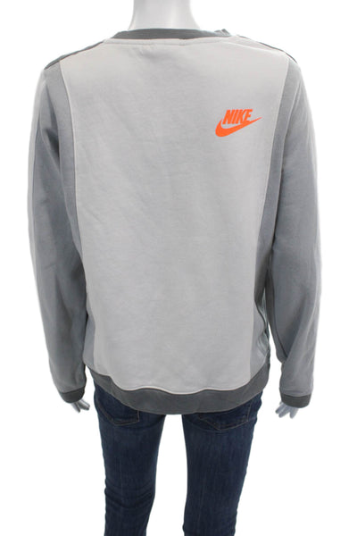 Nike Unisex Pullover Sweatshirts Gray Crew Neck Graphic Sports Size XL