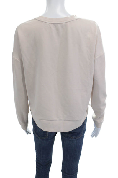 Athleta Womens Pullover Sweatshirt Beige Crew Neck Long Sleeve Size S