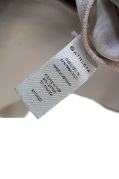 Athleta Womens Pullover Sweatshirt Beige Crew Neck Long Sleeve Size S