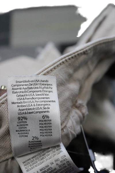 Mother Women Skinny Ankle Jeans Beige Mid Rise 27 Inseam Size 26