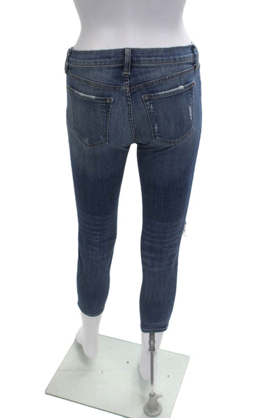 J Brand Womens Skinny Ankle Cropped Jeans Dark Blue Mid Rise Size 26